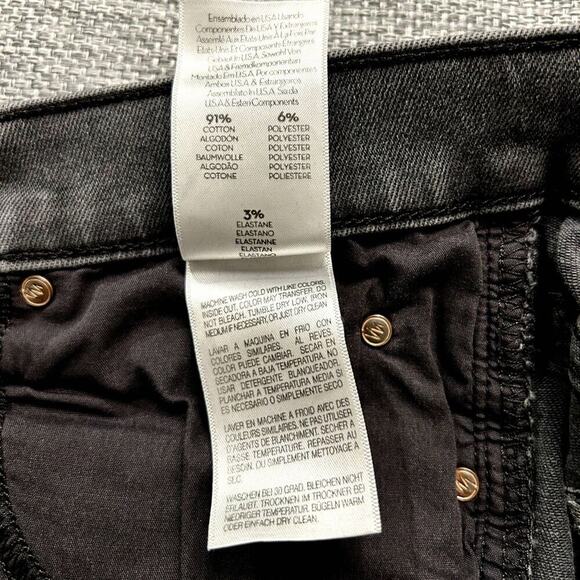 GUC Mother The Rascal Ankle Snippet Jeans 27 Dear Mr. Black Cropped Slim Raw Hem - Picture 14 of 15